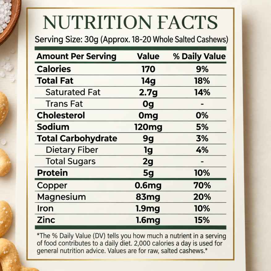 Salted cashews pack