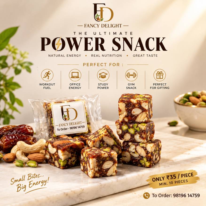 Date Bite Sugar-free chewy date and dry-fruit bite with almonds and pista